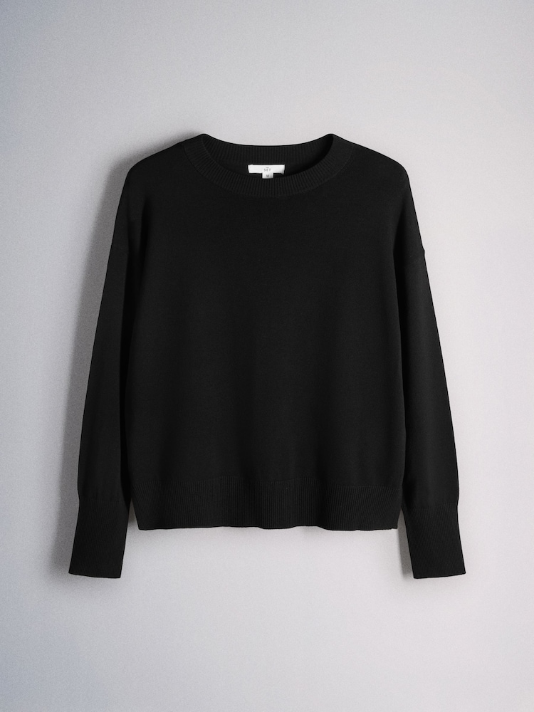 The Set 4 Pack 4 Pack Fine Knitted Crew Neck Jumpers Black/Chocolate Brown/Cinder Brown/Light Grey - Image 2 of 7 The Set 4 Pack 4 Pack Fine Knitted Crew Neck Jumpers Black/Chocolate Brown/Cinder Brown/Light Grey - Image 2 of 7