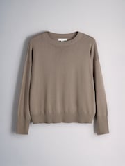 The Set 4 Pack Fine Knitted Crew Neck Jumpers Black/Chocolate Brown/Cinder Brown/Cream - Image 9 of 12