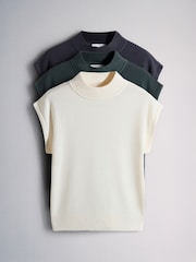 The Set 3 Pack Soft Knit Funnel Neck Sleeveless Vests - Slika 1 od 14