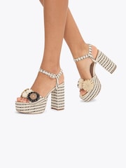 Carvela Black Sorrento Flower Platform Flip Flop Sandals - Image 6 of 6