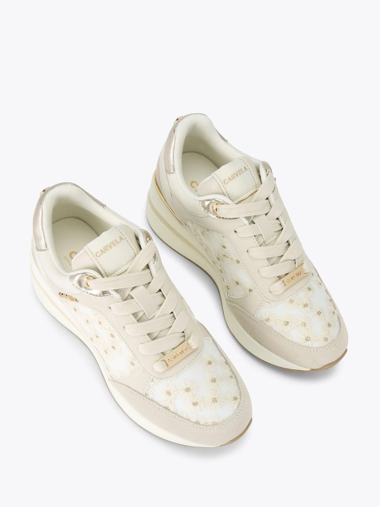 Carvela White High Rise Daisy Trainers - Image 2 of 4