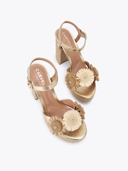 Carvela Gold Sorrento Flower Platform Sandals - Image 2 of 4