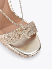 Carvela Gold Marina High Wedge Sandals - Image 3 of 4