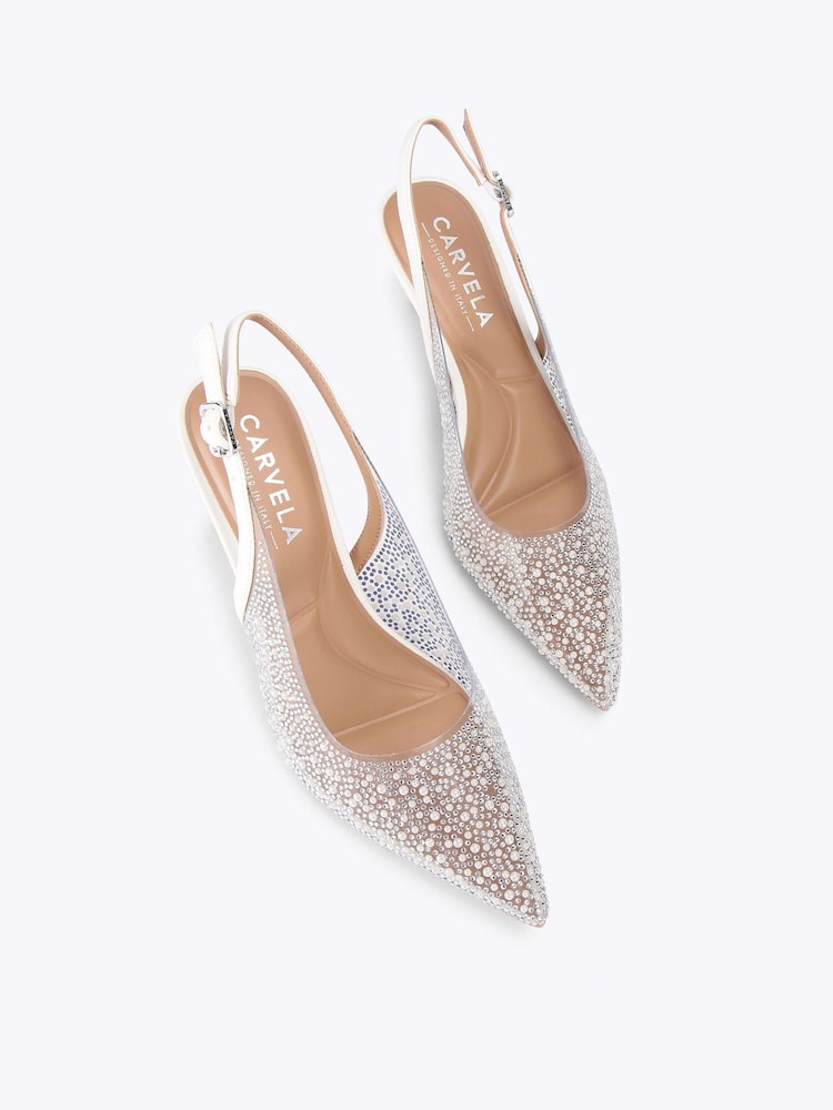 Carvela Chalk White Positano Sling Low Shoes - Image 2 of 4 Carvela Chalk White Positano Sling Low Shoes - Image 2 of 4