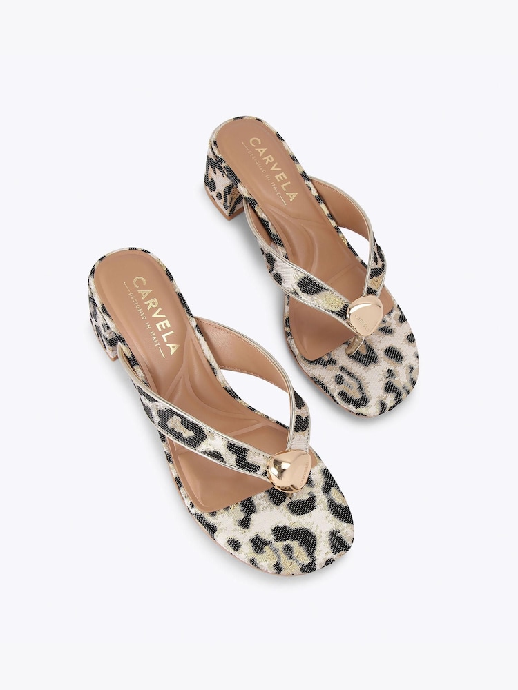 Carvela Gold Sorano Block Sandals - Image 2 of 4