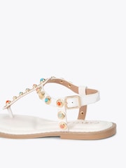 Carvela White Amalfi T-Bar Flat Sandals - Image 4 of 4