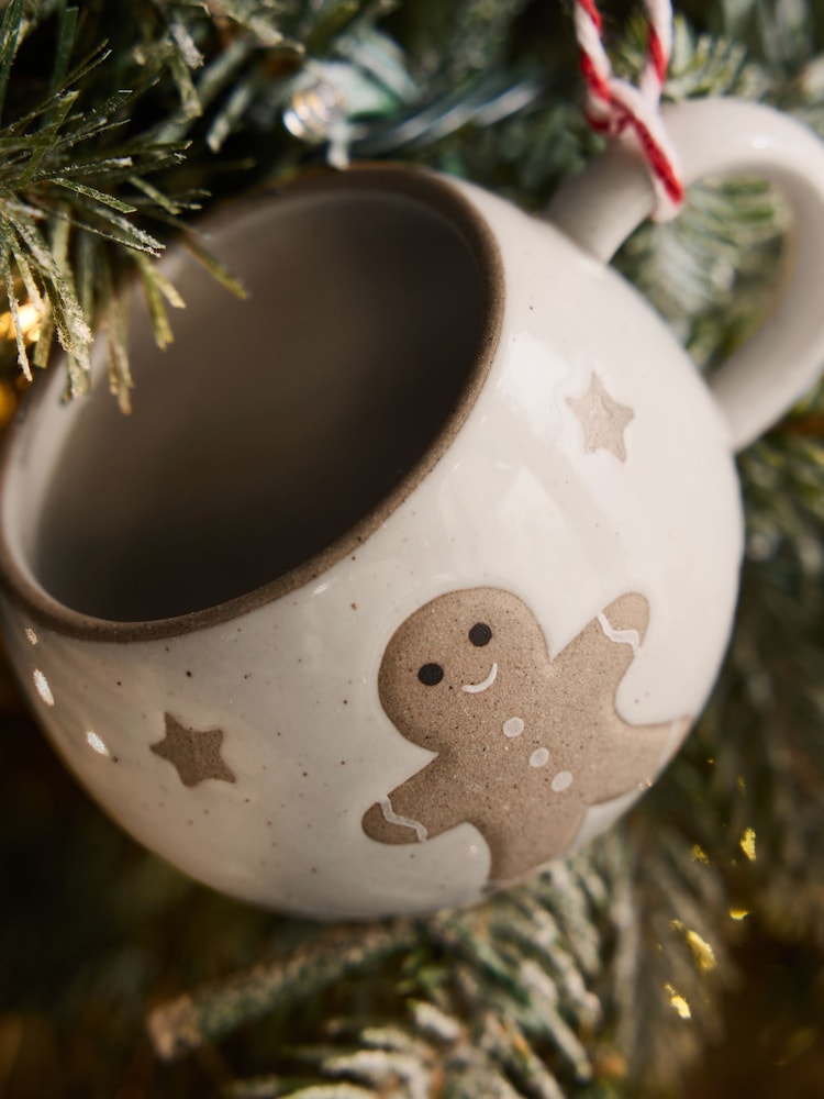 Natural Gingerbread Mini Mug Christmas Bauble - Image 2 of 4
