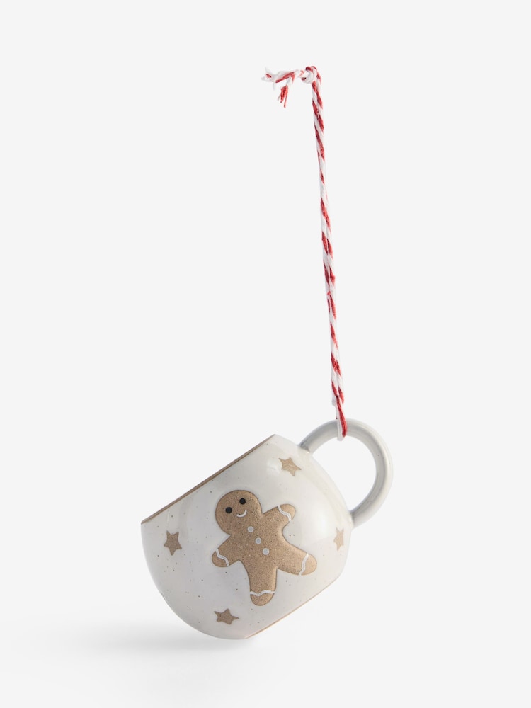 Natural Gingerbread Mini Mug Christmas Bauble - Image 4 of 4