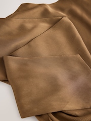 Bronze Textured Satin Scarf Midi Dress - Image 6 of 6