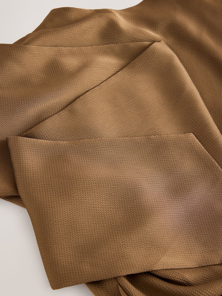 Bronze Textured Satin Scarf Midi Dress - Image 6 of 6 Bronze Textured Satin Scarf Midi Dress - Image 6 of 6