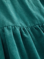 Teal Blue Long Sleeve V-Neck Tie Cord Mini Dress - Image 9 of 9