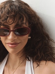 Berry Röd - Ovala solglasögon - Bild 3 av 6