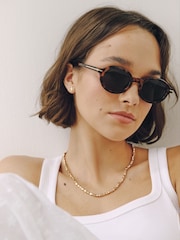 Tortoiseshell Brown Round Sunglasses - Image 1 of 5