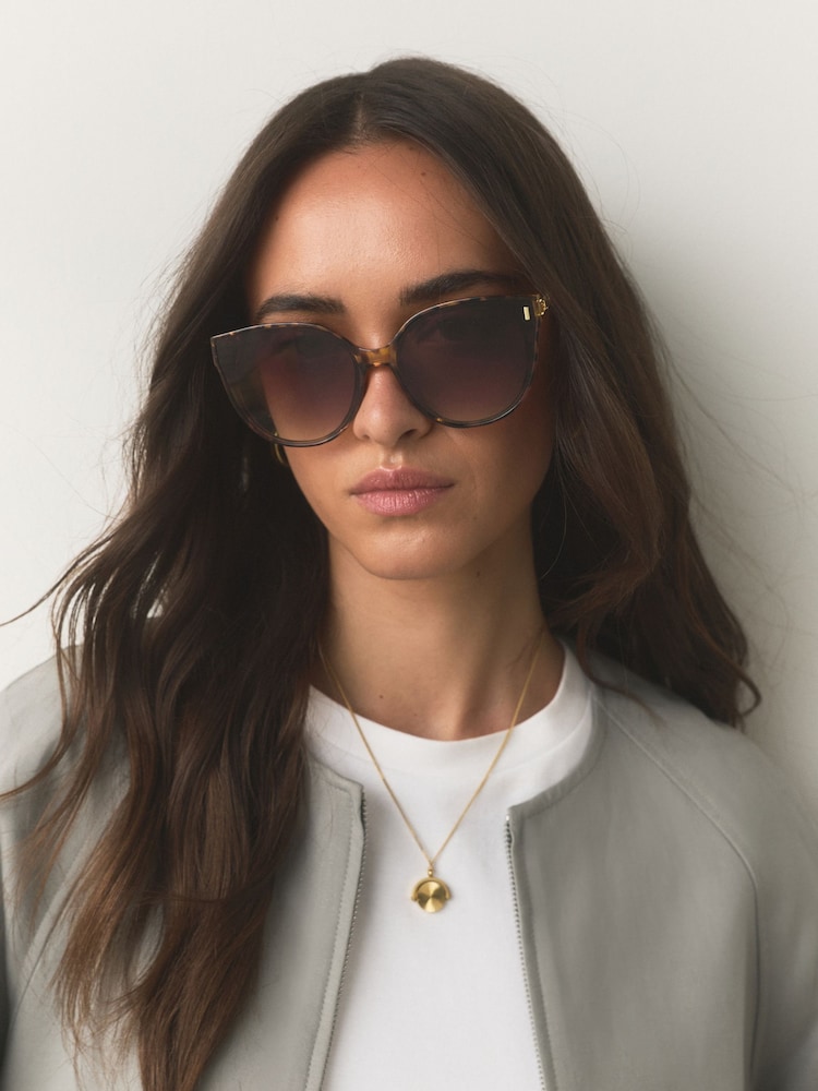 Tortoiseshell Brown Cat Eye Sunglasses - Image 1 of 5