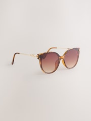 Tortoiseshell Brown Cat Eye Sunglasses - Image 3 of 5
