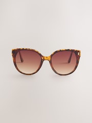 Tortoiseshell Brown Cat Eye Sunglasses - Image 4 of 5