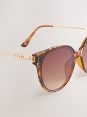 Tortoiseshell Brown Cat Eye Sunglasses - Image 5 of 5