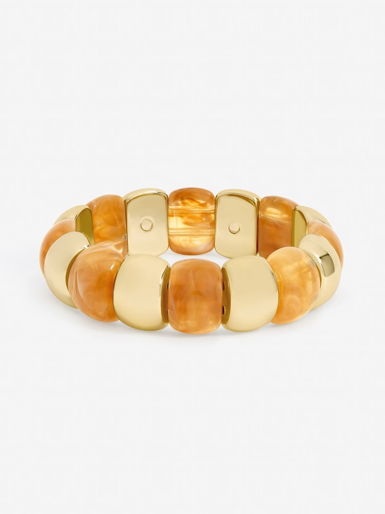 Mood Gold Tone Resin Stretch Bracelet - Image 1 of 1