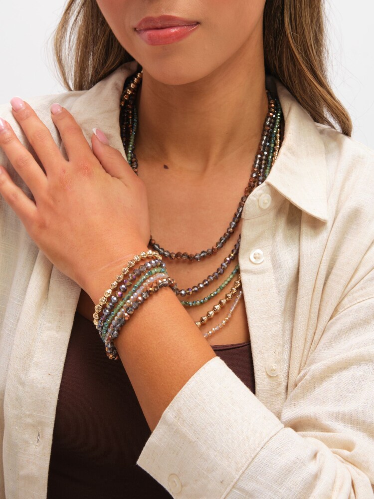 Mood Poliruotas įvairiaspalvis karoliukų vėrinys - 3 paveikslėlis iš 3