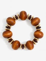 Mood Tone Wood Orb Stretch Bracelet - Bild 1 von 1