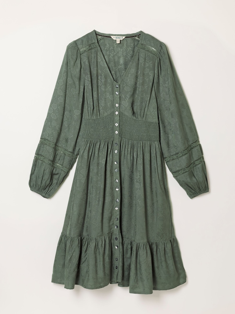 Olive Green - FatFace Jacquard Mini Dress - Larawan 5 ng 5
