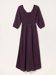 FatFace Adele Dark Purple Petite Midi Dress - Image 6 of 6