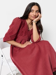 FatFace Embroidered Cord Midi Dress - Bild 4 von 5