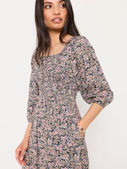 FatFace Adele Navy Meadow Petite Midi Dress - Image 3 of 5