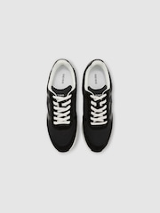 Reiss Black/White Hudson Suede-Trim Runner Trainers - Image 3 of 5