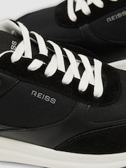 Reiss Black/White Hudson Suede-Trim Runner Trainers - Image 5 of 5