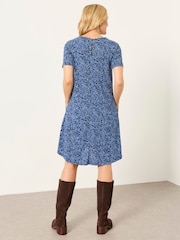 Blue 2 Tone Floral - FATFACE квітковий Jersey сукня - Image 2 of 7