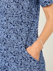 Blue 2 Tone Floral - FATFACE квітковий Jersey сукня - Image 3 of 7