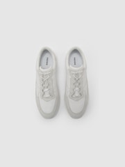 Reiss White Grant Bonded-Leather Lightweight Runner Trainers - Image 4 of 6