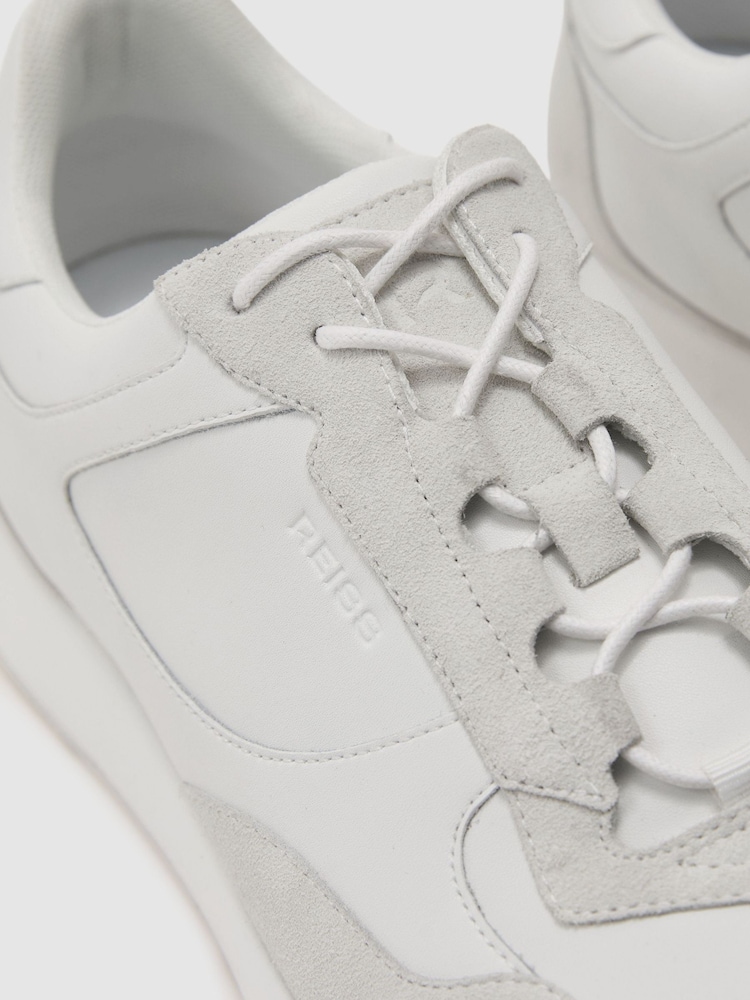 Reiss White Grant Bonded-Leather Lightweight Runner Trainers - Image 6 of 6 Reiss White Grant Bonded-Leather Lightweight Runner Trainers - Image 6 of 6