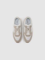 Reiss Off White Hudson Suede-Trim Runner Trainers - Image 3 of 5