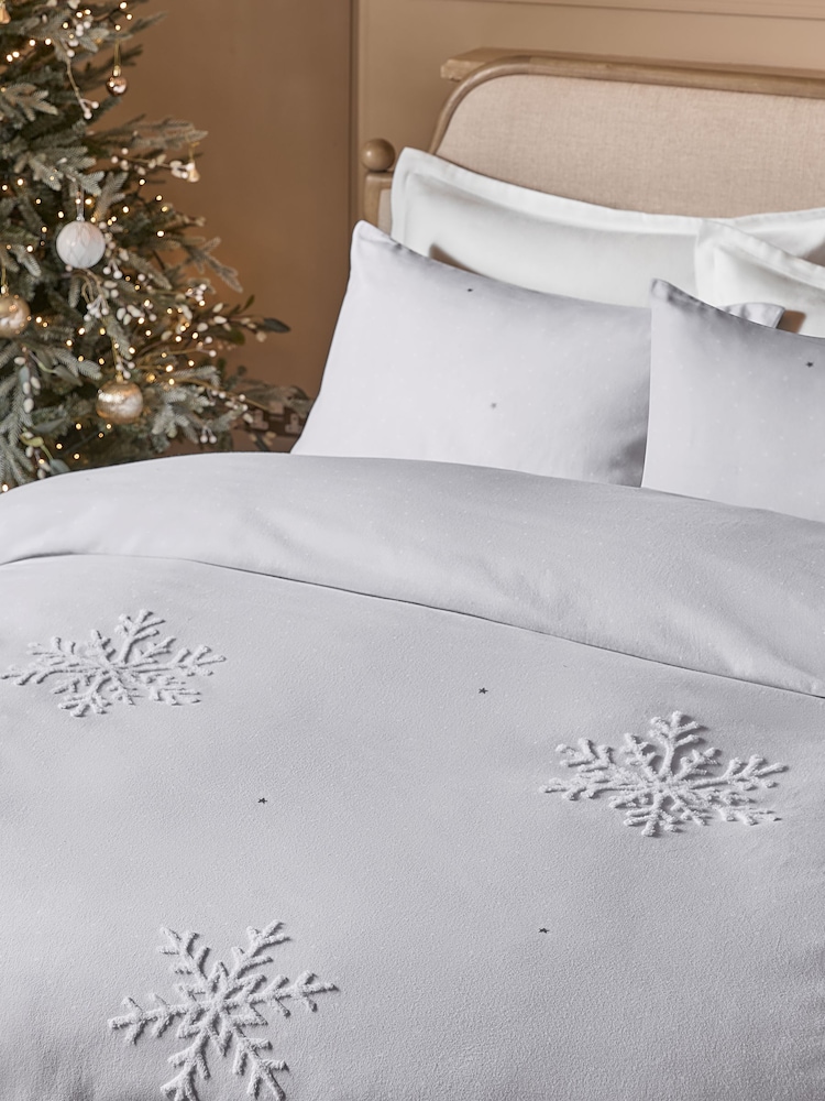 Tufted Snowflake Christmas Brushed Cotton Duvet Cover and Pillowcase Set - Imagen 2 de 5 Tufted Snowflake Christmas Brushed Cotton Duvet Cover and Pillowcase Set - Imagen 2 de 5