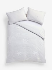 Tufted Snowflake Christmas Brushed Cotton Duvet Cover and Pillowcase Set - Imagen 5 de 5