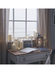 Lights4fun White Small Salcombe Wooden Lantern with TruGlow® Candle - Image 4 of 4