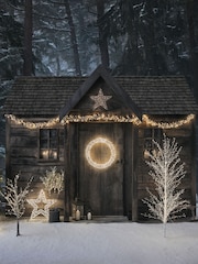 Lights4fun Clear 58cm Wire Wrapped LED Wreath Light - Image 2 of 4