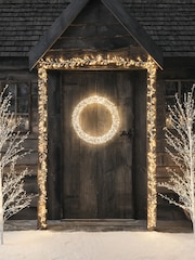 Lights4fun Clear 58cm Wire Wrapped LED Wreath Light - Image 3 of 4