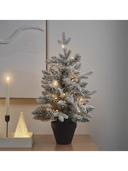 Lights4fun 60cm Pre Lit Snowy Christmas Tree - Image 1 of 4