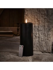 Lights4fun TruGlow® Black LED Chapel Candle 25cm - Image 1 of 2