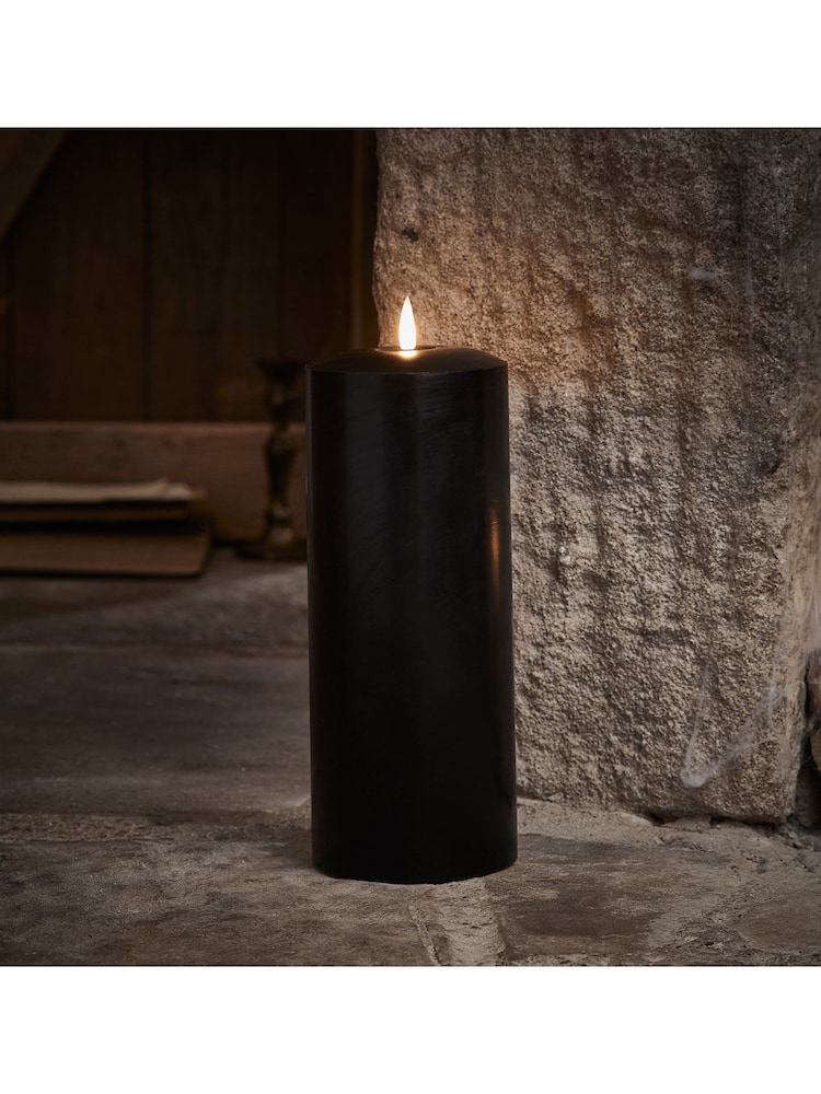 Lights4fun TruGlow® Black LED Chapel Candle 25cm - Image 2 of 2