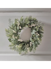 Lights4fun White and Red 50cm Pre Lit Berry Christmas Wreath - Image 3 of 3