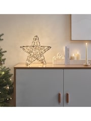 Lights4fun Brown 35cm Studley Rattan LED Star - Image 2 of 5