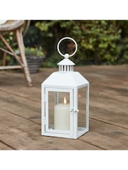 Lights4fun Perth White Garden Lantern with TruGlow® Candle - Image 1 of 4