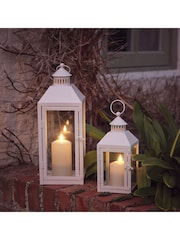 Lights4fun Perth White Garden Lantern with TruGlow® Candle - Image 3 of 4