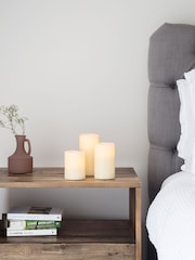 Lights4fun Ivory 3 Wax Battery Operated LED Pillar Candles - Image 4 of 5