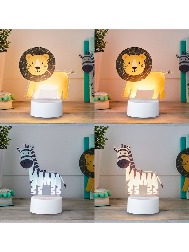 Lights4fun Multi 2-in-1 Lion & Zebra USB Children's Light - Image 1 of 6