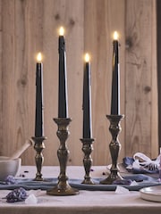 Lights4fun Set of 4 TruGlow Black Dripping Wax LED Taper Candles With Remote Control - Image 3 of 3